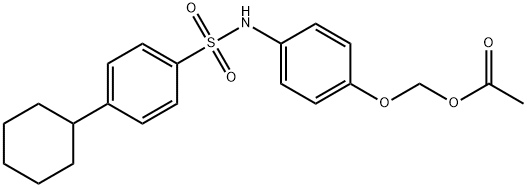 (4-(4-cyclohexylphenylsulfonamido)phenoxy)methyl acetate Struktur