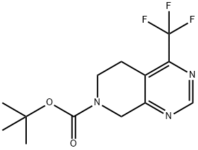 tert-butyl 4-(trifluoromethyl)-5,6-dihydropyrido[3,4-d]pyrimidine-7(8H)-carboxylate Struktur