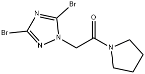 2-(3,5-dibromo-1H-1,2,4-triazol-1-yl)-1-(pyrrolidin-1-yl)ethanone 结构式