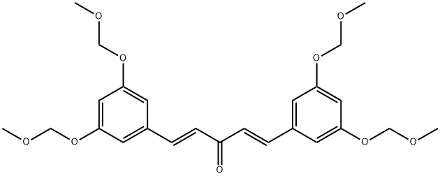 (1E,4E)-1,5-ビス[3,5-ビス(メトキシメトキシ)フェニル]-1,4-ペンタジエン-3-オン 化学構造式