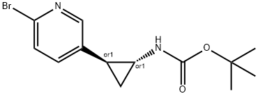 tert-butyl ((1R,2S)-2-(6-bromopyridin-3-yl)cyclopropyl)carbamate Structure