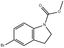 1H-Indole-1-carboxylic acid, 5-bromo-2,3-dihydro-, methyl ester
 Structure