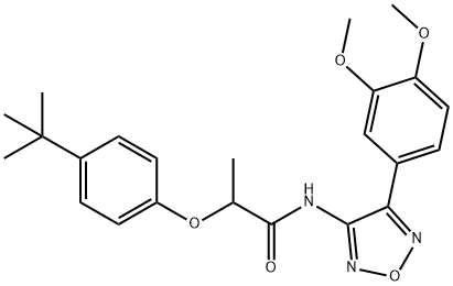 2-(4-tert-butylphenoxy)-N-[4-(3,4-dimethoxyphenyl)-1,2,5-oxadiazol-3-yl]propanamide 结构式