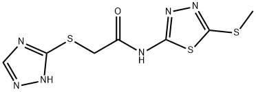 N-[5-(methylthio)-1,3,4-thiadiazol-2-yl]-2-(4H-1,2,4-triazol-3-ylthio)acetamide 结构式