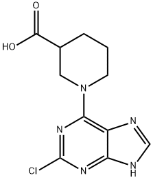 1-(2-Chloro-9H-purin-6-yl)-piperidine-3-carboxylic acid Struktur