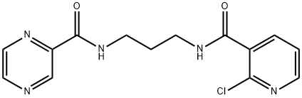 N-(3-{[(2-chloropyridin-3-yl)carbonyl]amino}propyl)pyrazine-2-carboxamide Struktur