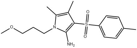 1-(3-Methoxy-propyl)-4,5-dimethyl-3-(toluene-4-sulfonyl)-1H-pyrrol-2-ylamine Struktur
