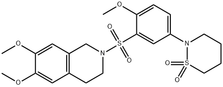 2-{[5-(1,1-dioxido-1,2-thiazinan-2-yl)-2-methoxyphenyl]sulfonyl}-6,7-dimethoxy-1,2,3,4-tetrahydroisoquinoline|
