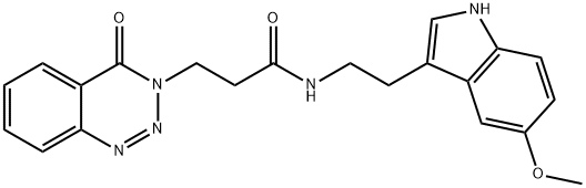 N-[2-(5-methoxy-1H-indol-3-yl)ethyl]-3-(4-oxo-1,2,3-benzotriazin-3(4H)-yl)propanamide Struktur