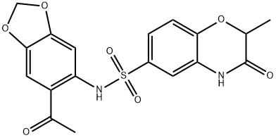N-(6-acetyl-1,3-benzodioxol-5-yl)-2-methyl-3-oxo-3,4-dihydro-2H-1,4-benzoxazine-6-sulfonamide Struktur