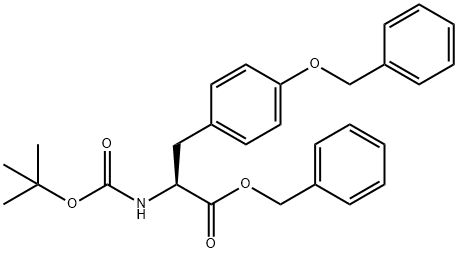 (S)-BENZYL 3-(4-(BENZYLOXY)PHENYL)-2-(TERT-BUTOXYCARBONYLAMINO)PROPANOATE 结构式