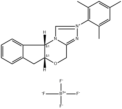 (5aR,10bS)-5a,10b-dihydro-2-(2,4,6-trimethylphenyl)-4H,6HIndeno[2,1-b][1,2,4]triazolo[4,3-d][1,4]oxazinium tetrafluoroborate Structure
