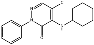 5-Chloro-4-(cyclohexylamino)-2-phenyl-4,5-dihydropyridazin-3(2H)-one Struktur