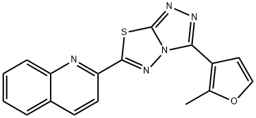 2-[3-(2-methylfuran-3-yl)[1,2,4]triazolo[3,4-b][1,3,4]thiadiazol-6-yl]quinoline,929860-07-1,结构式