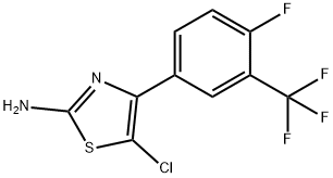 5-Chloro-4-(4-fluoro-3-(trifluoromethyl)phenyl)thiazol-2-amine Struktur