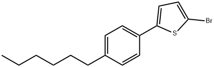2-ブロモ-5-(4-ヘキシルフェニル)チオフェン 化学構造式