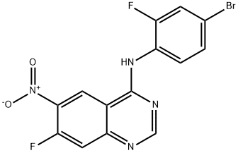 (4-bromo-2-fluoro-phenyl)-(7-fluoro-6-nitro-quinazolin-4-yl)-amine Struktur