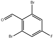 2,6-ジブロモ-4-フルオロベンズアルデヒド 化学構造式
