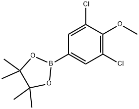 2-(3,5-dichloro-4-methoxyphenyl)-4,4,5,5-tetramethyl-1,3,2-dioxaborolane Struktur
