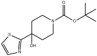 tert-butyl 4-hydroxy-4-(1,3-thiazol-2-yl)piperidine-1-carboxylate,942185-02-6,结构式