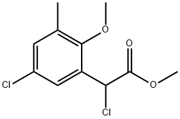 Methyl 2-chloro-2-(5-chloro-2-methoxy-3-methylphenyl)acetate Struktur