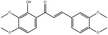 2′-ヒドロキシ-3,3′,4,4′-テトラメトキシカルコン 化学構造式