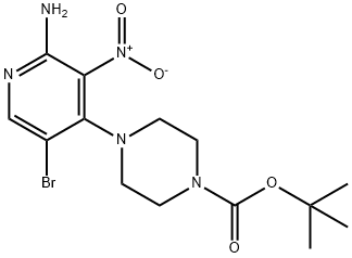 4-(2-氨基-5-溴-3-硝基吡啶-4-基)哌嗪-1-甲酸叔丁酯, 942948-13-2, 结构式