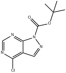tert-butyl 4-chloro-1H-pyrazolo[3,4-d]pyrimidine-1-carboxylate 结构式