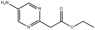 2-(5-アミノ-2-ピリミジル)酢酸エチル 化学構造式