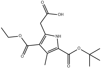 5-carboxymethyl-3-methyl-1H-pyrrole-2,4-dicarboxylic acid 2-tert-butyl ester 4-ethyl ester Struktur