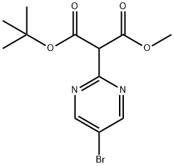 1-叔-丁基 3-甲基 2-(5-溴嘧啶-2-基)丙二酸酯, 948594-79-4, 结构式