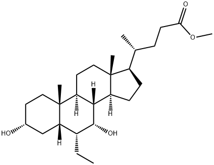 (R)-methyl 4-((3R,5S,6R,7R,10S,13R)-6-ethyl-3,7-dihydroxy-10,13-dimethyl-hexadecahydro-1H-cyclopenta[a]phenanthren-17-yl)pentanoate Structure