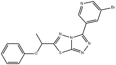 3-(5-bromopyridin-3-yl)-6-(1-phenoxyethyl)[1,2,4]triazolo[3,4-b][1,3,4]thiadiazole Structure