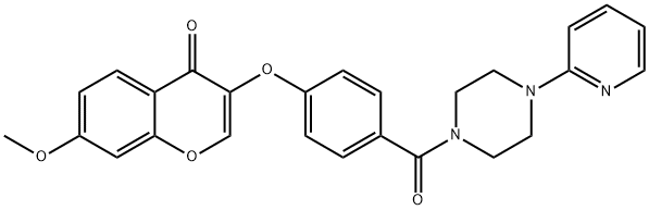 7-methoxy-3-(4-{[4-(pyridin-2-yl)piperazin-1-yl]carbonyl}phenoxy)-4H-chromen-4-one Structure