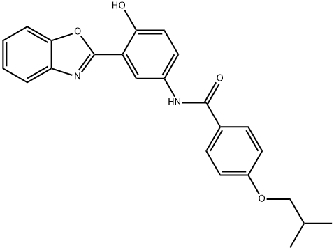 N-[3-(1,3-benzoxazol-2-yl)-4-hydroxyphenyl]-4-(2-methylpropoxy)benzamide Structure