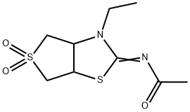 (E)-N-(3-ethyl-5,5-dioxidotetrahydrothieno[3,4-d]thiazol-2(3H)-ylidene)acetamide Structure