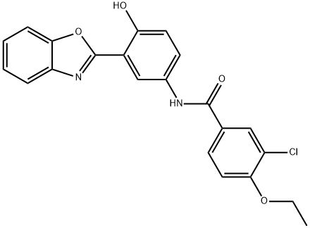 N-[3-(1,3-benzoxazol-2-yl)-4-hydroxyphenyl]-3-chloro-4-ethoxybenzamide Structure