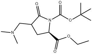 (2R)-1-叔-丁基 2-乙基 4-((二甲氨基)甲基)-5-氧亚基吡咯烷-1,2-二甲酸基酯,953074-79-8,结构式