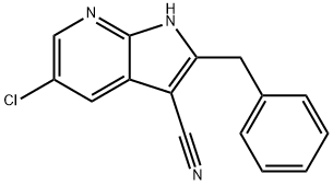 2-Benzyl-5-chloro-1H-pyrrolo[2,3-b]pyridine-3-carbonitrile Structure