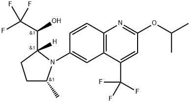 (S)-2,2,2-trifluoro-1-((2R,5R)-1-(2-isopropoxy-4-(trifluoromethyl)quinolin-6-yl)-5-methylpyrrolidin-2-yl)ethanol(WXG02020) Struktur