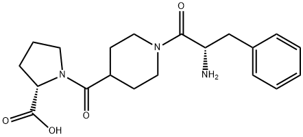 (S)-1-(1-((S)-2-amino-3-phenylpropanoyl)piperidine-4-carbonyl)pyrrolidine-2-carboxylic acid Struktur