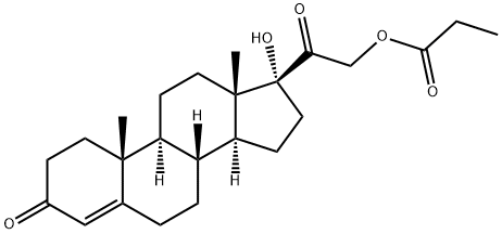 2-((8R,9S,10R,13S,14S,17R)-17-hydroxy-10,13-dimethyl-3-oxo-2,3,6,7,8,9,10,11,12,13,14,15,16,17-tetradecahydro-1H-cyclopenta[a]phenanthren-17-yl)-2-oxoethyl propionate Struktur