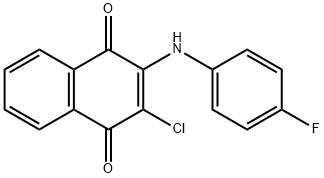 2-CHLORO-3-(4-FLUOROANILINO)-1,4-NAPHTHOQUINONE 结构式