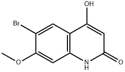 6-溴-4-羟基-7-甲氧基喹啉-2(1H)-酮, 957475-62-6, 结构式