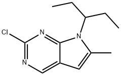 2-Chloro-6-methyl-7-(pentan-3-yl)-7H-pyrrolo[2,3-d]pyrimidine Struktur