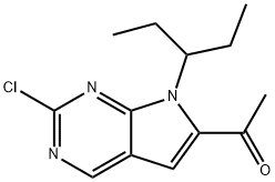 1-(2-Chloro-7-(pentan-3-yl)-7H-pyrrolo[2,3-d]pyrimidin-6-yl)ethanone Struktur