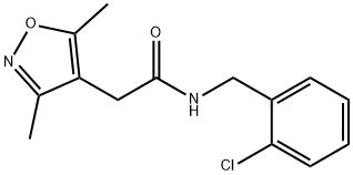 N-(2-chlorobenzyl)-2-(3,5-dimethylisoxazol-4-yl)acetamide 结构式