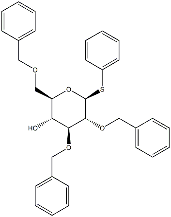 苯基 2,3,6-三-O-苄基-BETA-D-硫代吡喃葡萄糖苷 结构式