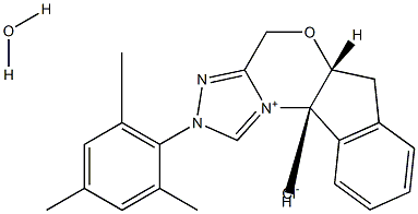 (5aR,10bS)-5a,10b-Dihydro-2-(2,4,6-trimethylphenyl)-4H,6H-indeno[2,1-b]-1,2,4-triazolo[4,3-d]-1,4-oxazinium chloride monohydrate 97% Structure