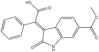 (E)-2-(6-(methoxycarbonyl)-2-oxoindolin-3-ylidene)-2-phenylacetic acid Structure